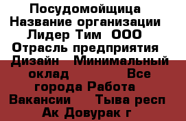 Посудомойщица › Название организации ­ Лидер Тим, ООО › Отрасль предприятия ­ Дизайн › Минимальный оклад ­ 15 000 - Все города Работа » Вакансии   . Тыва респ.,Ак-Довурак г.